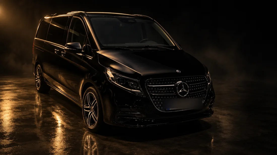 Mercedes V-Klasse von Taxi Lüdenscheid 4450 bei Nacht